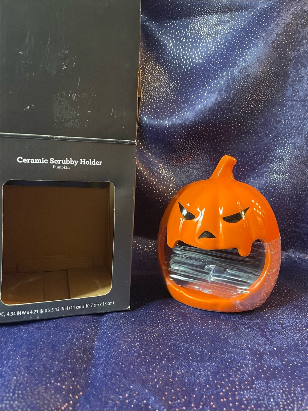Pumpkin Ceramic Scrubby Holder - Orange
